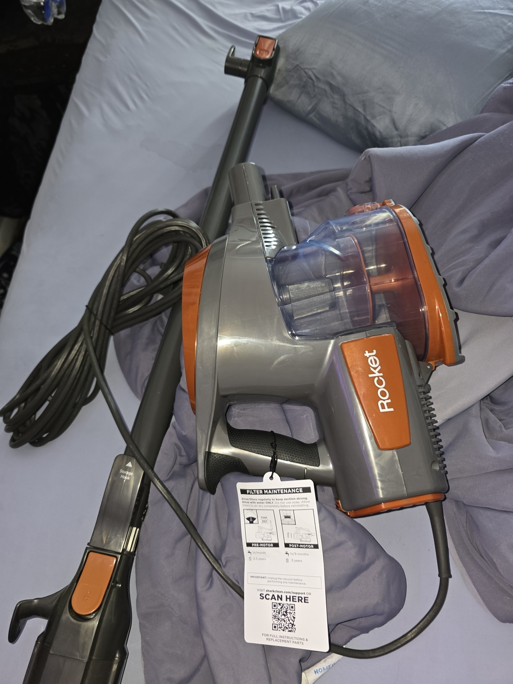 Shark  Rocket Handheld Vacuum in Gray and Orange Works No Issues